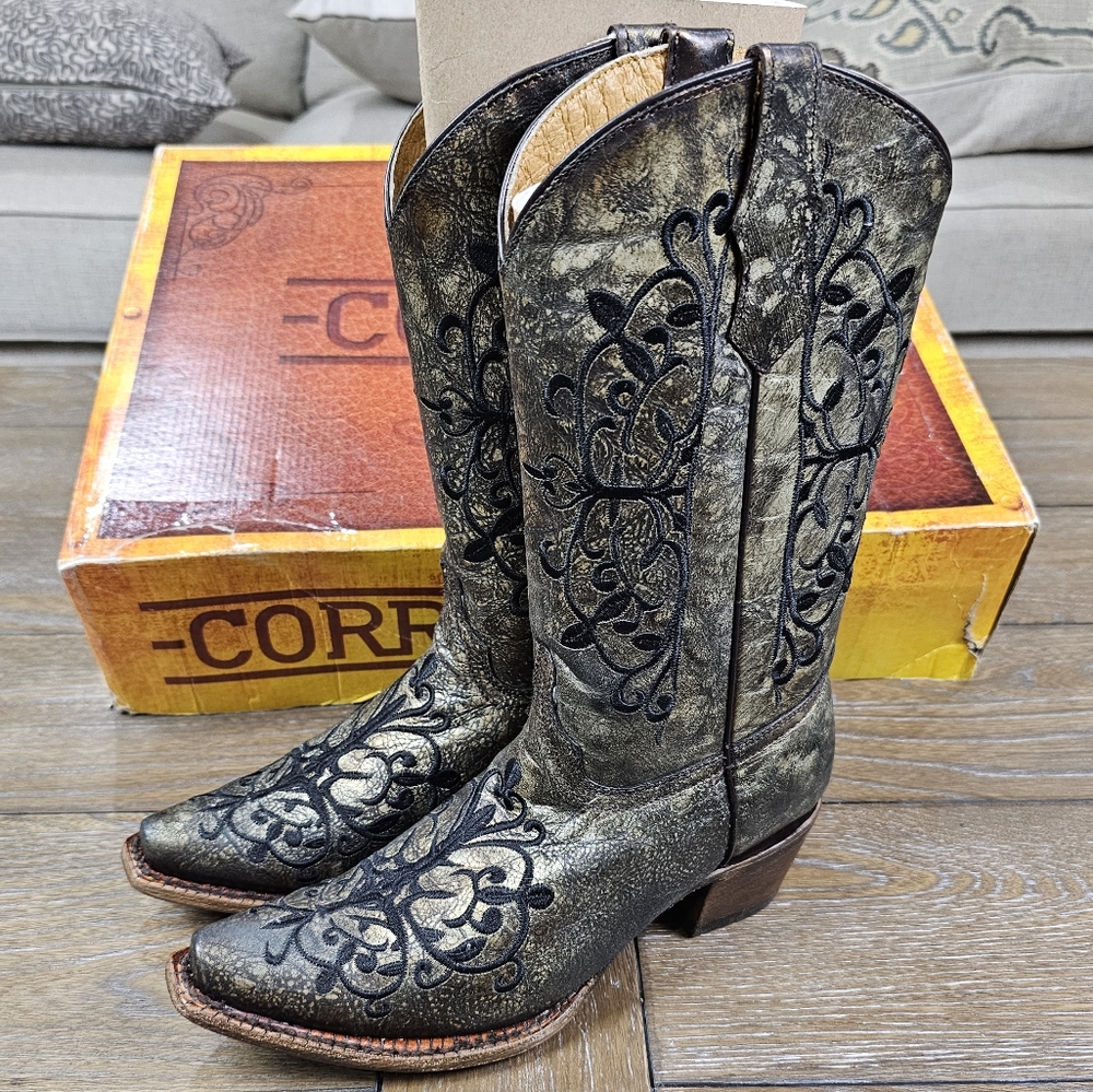 Corral Boots Girl's A3154, Girls Size 4.5,